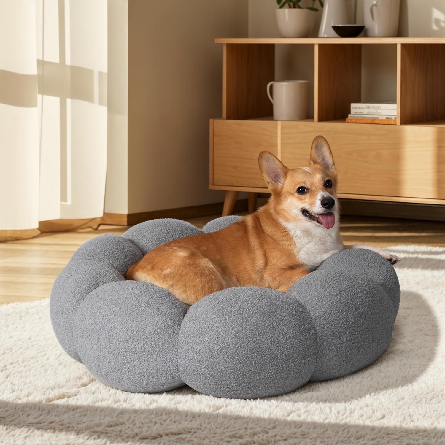 Round Teddy Sherpa Bed – Happy, Rested Pets