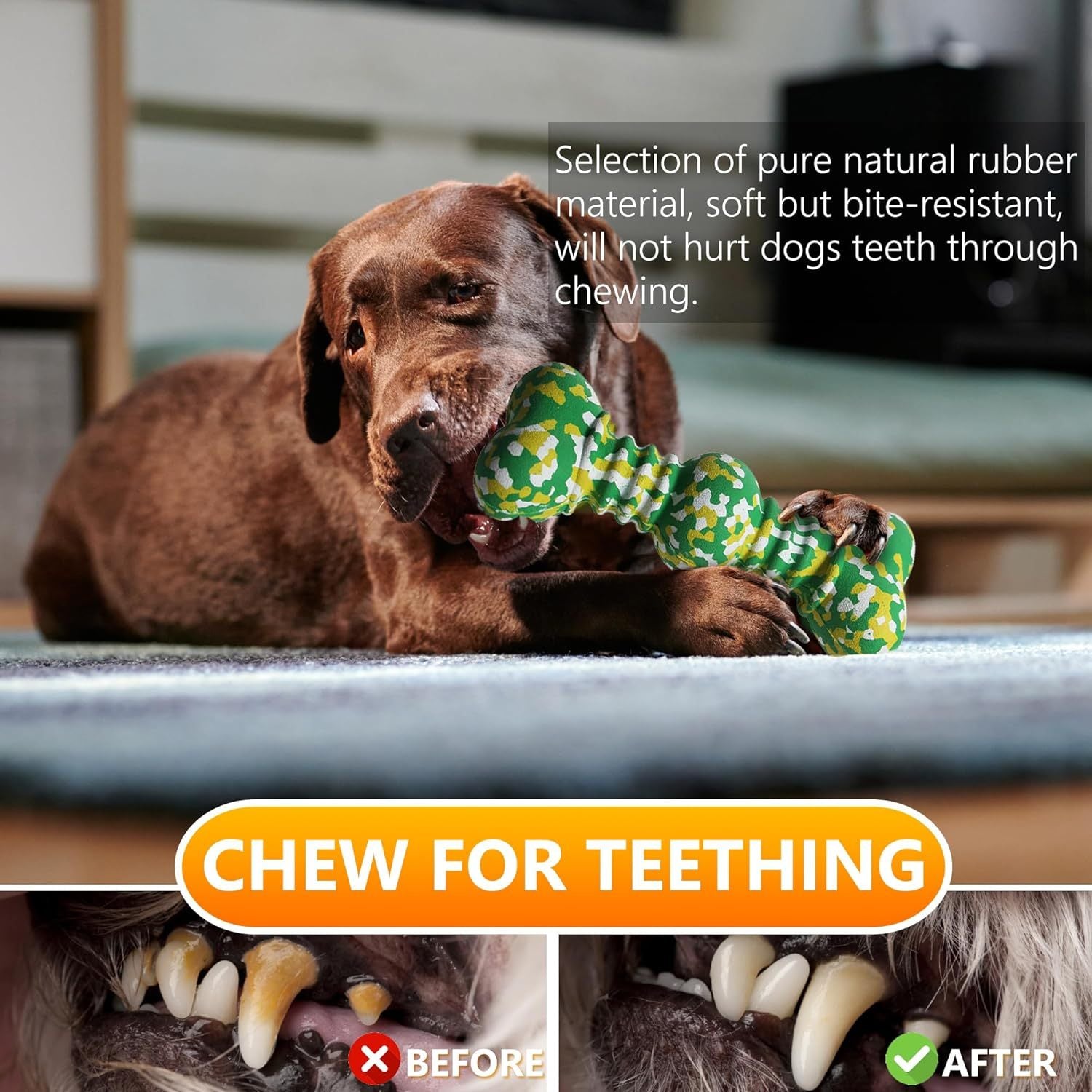 Indestructible Rubber Dog Bone – Long-Lasting Playtime
