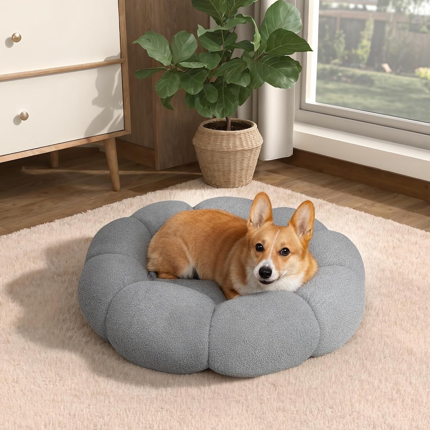 Round Teddy Sherpa Bed – Happy, Rested Pets