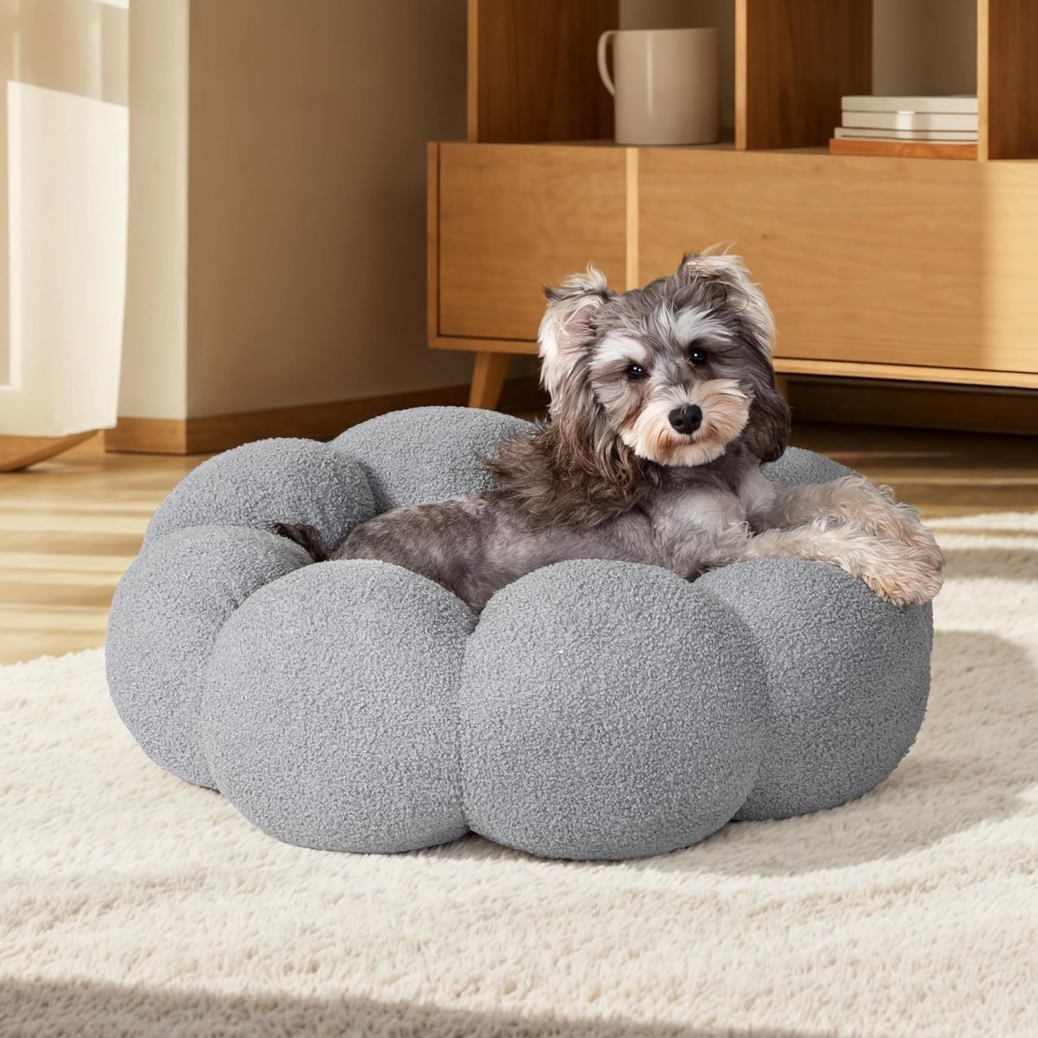 Round Teddy Sherpa Bed – Happy, Rested Pets