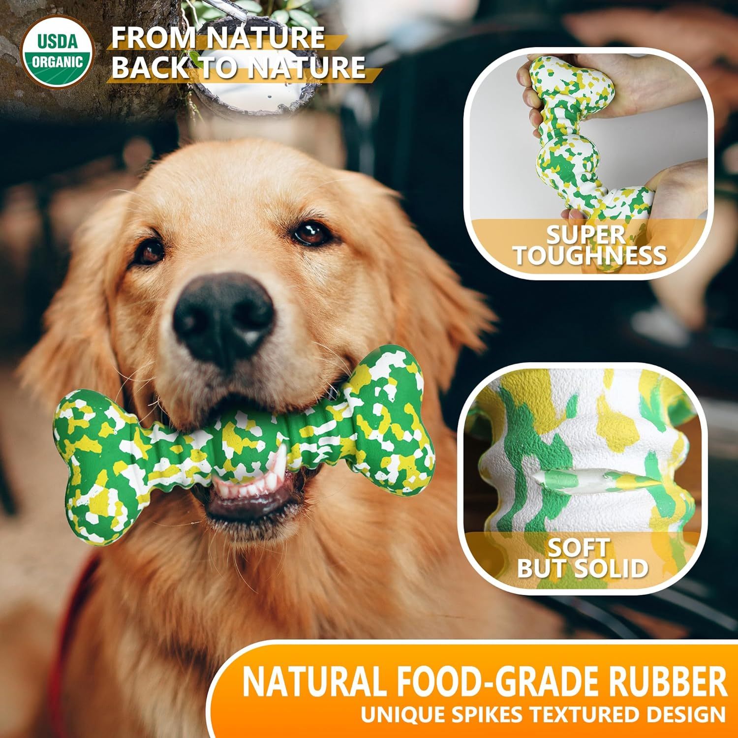 Indestructible Rubber Dog Bone – Long-Lasting Playtime